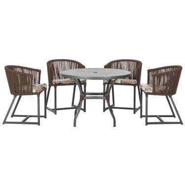 Imagem de Mesa Com 4 Cadeiras E Noronha Estofado 6 Trama autêntico Marrom