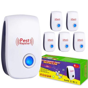 Imagem de Repelente ultrassônico de insetos e pragas, repelente ultrassônico de ratos para insetos, baratas, aranhas, formigas, insetos, mosquitos, controle de pragas para casa, garagem, trailer, hotel, pacote
