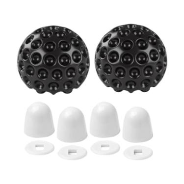 Imagem de MotiveTech Tampas de Parafuso de Vaso Sanitário, Decoração Simples E Elegante, Prática, Resistente, Fácil de Instalar E Fácil de Limpar, Decoração de Banheiro, Conjunto Preto E Branco, Tamanho real