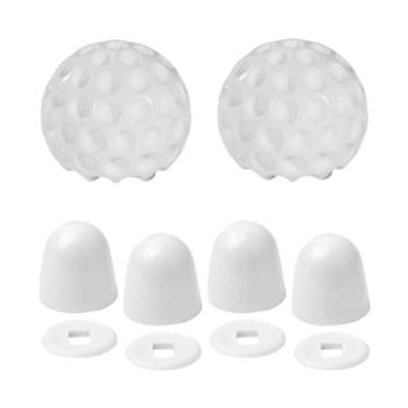 Imagem de MotiveTech Tampas de Parafuso de Vaso Sanitário, Decoração Simples E Elegante, Prática, Resistente, Fácil de Instalar E Fácil de Limpar, Decoração de Banheiro, Conjunto Branco, Tamanho real