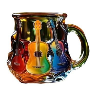 Imagem de SiaBiced Caneca de café com arte de guitarra, enfeite de mesa de resina, xícara de café para sala de estar, amantes de guitarras, Style B