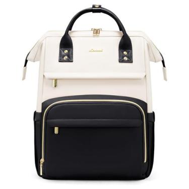 Imagem de Mochila de couro LOVEVOOK para mulheres com bolso para laptop de 15,6"