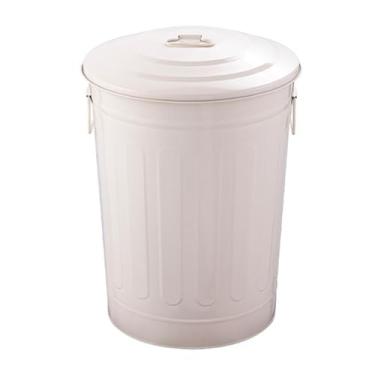 Imagem de KiBcsLic Composteira de Metal com Duas Alças, Resistente, Tampa Selada, Ferro, para Fazenda, Jardim, Cozinha E Pátio.