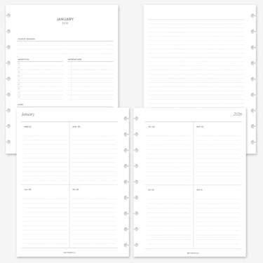 Imagem de MAY PAPER CO. 2026 Classic Happy Planner Week on Two Pages Weekly Planner Agenda Refil para 9-Discs Classic HP Notebook 19 x 23 cm (borda vertical forrada)