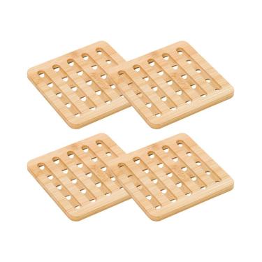 Imagem de Kit 4 Descanso De Panela Bambu Marrom