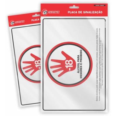 Imagem de Placa de Sinalizacao Bebida Alcoolica Lei 20X30CM. - Grespan