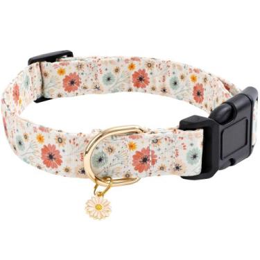 Imagem de Coleira para cães Faygarsle Cotton Designer com flor para cadelas