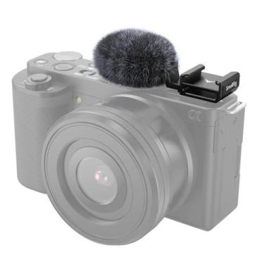 Imagem de Adaptador Cold Shoe com pára-brisa Wind Muff para Sony ZV-1F/ZV-E10/ZV
