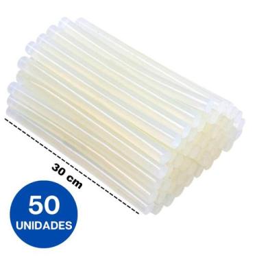 Imagem de Cola Quente Em Bastão Fino 7mm 50 Unidades Branca Para Aplicadora De C