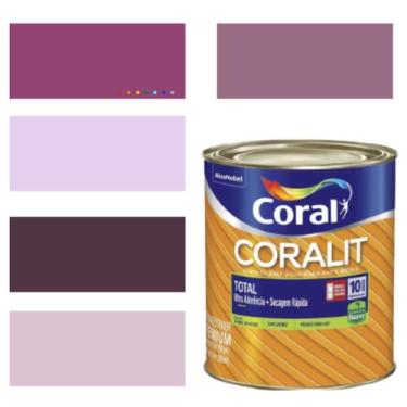 Imagem de Esmalte Sintético Base Água Coral Coralit 800ml Tinta Cor Roxo Acetina