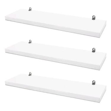 Imagem de Kit 3 Prateleiras 50x10cm Porta Retratos Quadros Livros Resistente Sup