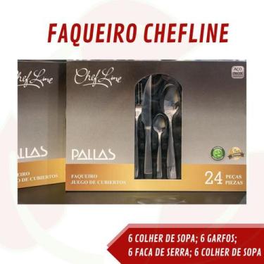 Imagem de Conjunto Luxo Talheres de Aço Inoxidável 24 Peças com Maleta - ChefLin