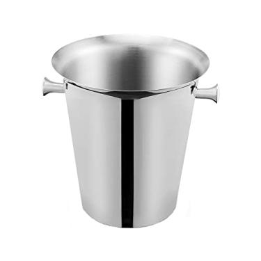 Imagem de Balde de gelo para festas Baldes de gelo de material de aço inoxidável Baldes de gelo brilhantes e brilhantes para festas, balde de champanhe de 5L para festa de Natal, churrascos de quintal, uso de