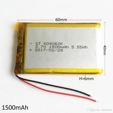 Imagem de Bateria 6mmx40mmx60mm 1500mah Com 3 Fios - bgb