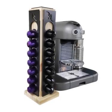 Imagem de Porta Cápsula Nespresso Suporte de Café Preto - Dema Madeiras