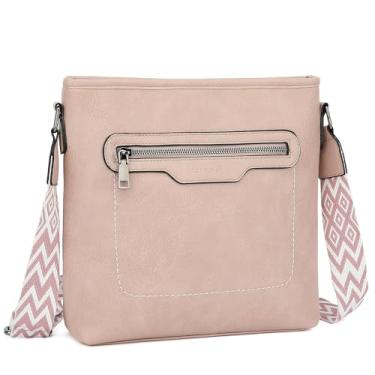 Imagem de TANTOMI Bolsas transversais para mulheres, bolsa tiracolo de viagem, bolsa tiracolo para mulheres, bolsa Hobo, bolsas de ombro para uso diário, Rosa empoeirado