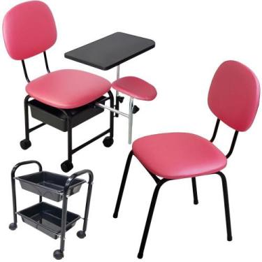 Imagem de Kit Cirandinha Manicure +Carrinho + Cadeira Cliente - Pink - For-Ty