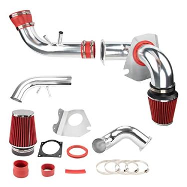 Imagem de AUTOSITY Kit de admissão de ar frio de 7,6 cm e 8,9 cm, kit de tubo de admissão de ar de carro de alumínio para Mustang 1996-2004 V8 4,6L, vermelho
