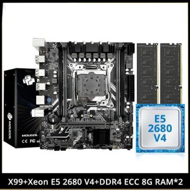 Imagem de Conjunto De Placa Mãe Para Jogos Intel Xeon E5 2680 V4 MOUGOL X99 Com 