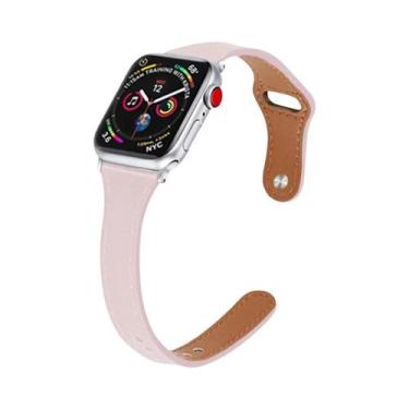Imagem de Pulseira De Couro Slim Para Apple Watch Feminina Ultra 49mm 8 41mm 45m
