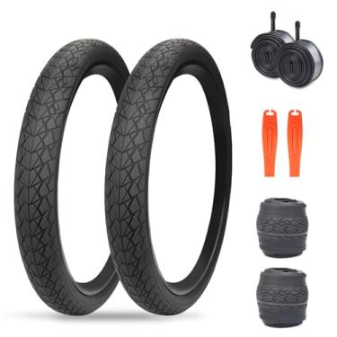 Imagem de ZUKKA Pneu de bicicleta 20 x 1,75/20 x 2,125/24 x 1,75/26 x 1,75/27,5 x 1,75 polegadas para mountain bike Cruiser Bike (2 pneus + 2 tubos + 2 alavancas, 20 x 2,125)