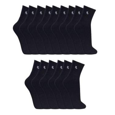 Imagem de Meias Masculina Lupo Cano Médio Sport 3245 Kit Com 15, 37-40, Preto
