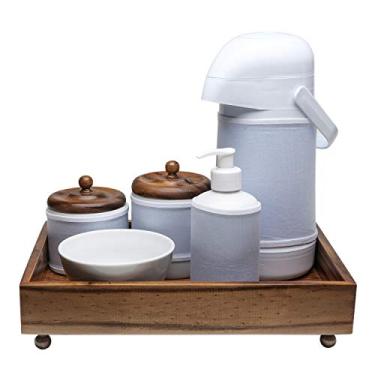 Imagem de Kit Higiene Madeira Clássico Azul Quarto Bebê Infantil