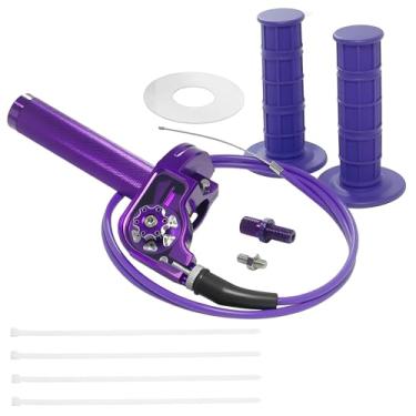 Imagem de Conjunto de acelerador de motocicleta, pegas de acelerador de torção rápida de 7/20.3 cm com cabo de acelerador universal de liga de alumínio para CRF KLX SSR TTR 110 125 150 200 200 250cc Dirt Pit