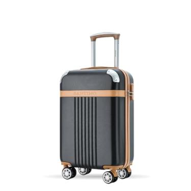 Imagem de Mala de Viagem de Bordo Athena 10kg Rígida ABS Padrão ANAC com 4 Rodas duplas 360º e Trava de segredo numérico, divisória interna com zíper e elástico de fixação, Preto, Santino – ABGV182P01