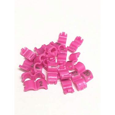 Imagem de fpigeon 2,7 mm, 3 mm, 4 mm, 4,5 mm, 5 mm, clipes de perna de pássaros, encaixe aberto, anéis de papagaio canário, números de plástico 1-20 (3 mm, rosa)