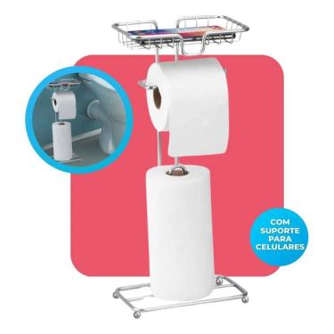 Imagem de 2X Porta Papel Higiênico De Chão Banheiro Lavabo Papeleira D