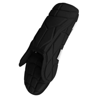 Imagem de Deevoka Protetores de perna de beisebol, adolescente ajustável protetor versátil equipamento de treinamento esportes protetor caneleiras proteção de, Preto