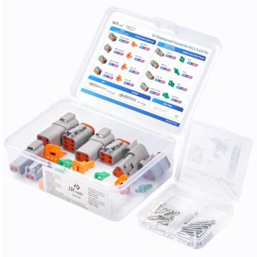 Imagem de Kit de conectores JRready DT 2-6 pinos cinza à prova d'água conectores/16 # terminais estilo barril (14 AWG)/plugues de vedação