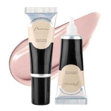 Imagem de Conjunto de corretivo de pele com cobertura total sob os olhos - para olheiras, linhas finas, vermelhidão e descoloração - à prova d'água - acabamento natural - 20,7 ml (bronzeado, 1 peça)