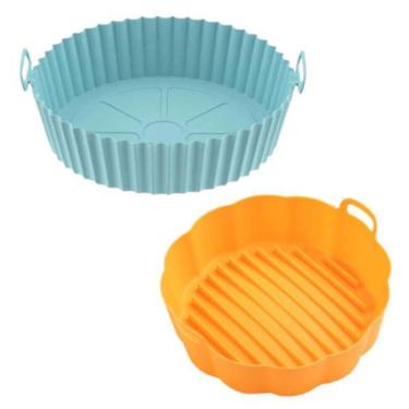 Imagem de 02 Forma Silicone Reutilizavel Protetor Air Fryer Microondas