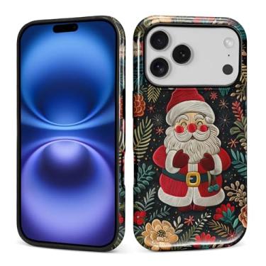 Imagem de Kapadiy Capa para iPhone 17 Pro, o adorável design de Papai Noel de Natal híbrido de proteção dupla de silicone rígido PC à prova de choque capa protetora fina antiarranhões para homens e mulheres