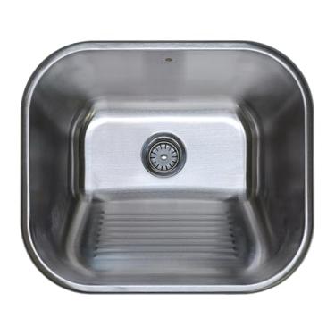 Imagem de Tanque Para Lavanderia de Aço Inoxidável Escovado Com Ralo