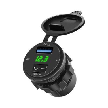 Imagem de Carregador Rápido 18W QC3.0 USB Para Carro Caminhão ATV Barco Motocicl