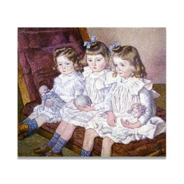 Imagem de Three DaughtersThéo van Rysselberghe: Impressão em tela neoimpressionista belga chave 80 x 88 cm sem moldura