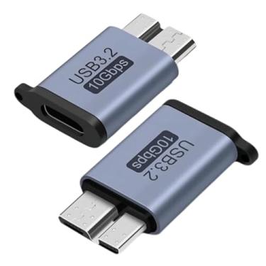 Imagem de FirSea Adaptador USB C para Micro B (pacote com 2), adaptador de disco rígido OTG USB3.2 10Gbps tipo C para Micro B compatível com HDD Galaxy S5 Note 3