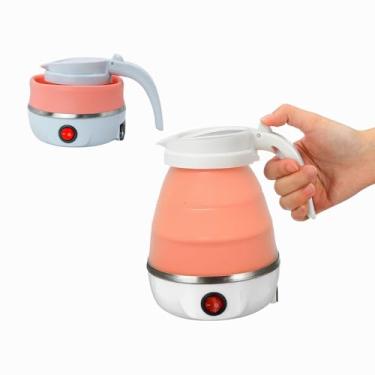 Imagem de Chaleira Dobrável de Silicone Resistente Elétrica Portátil Eficiente Para Casa Viagem Ferve Água Rapidamente Multiuso (Rosa)