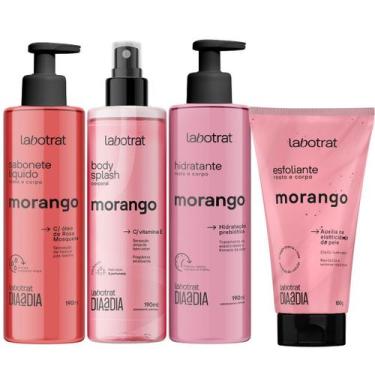 Imagem de Kit Labotrat Dia a Dia Morango Hidratante Esfoliante Sabonete e Body S