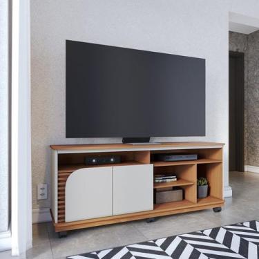 Imagem de Rack Ripado para TV até 65 Polegadas com Rodízio 2 Portas Jurere 150cm