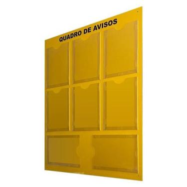 Imagem de Quadro Avisos Gestão Á Vista 8 Displays A4 Acm Amarelo - DC Mult-Mídia