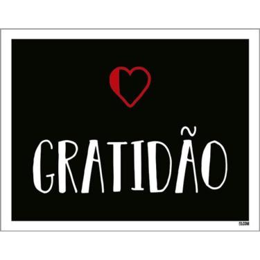 Imagem de Kit 5 Placas Gratidão Coração 36X46