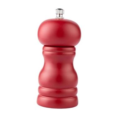 Imagem de WeiLaiKeQi Moedor de pimenta, moedor de sal, de pimenta de madeira fácil de limpar, moinho de sal para viagens, cafés, eventos ao ar livre, Vermelho