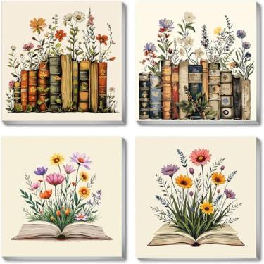 Imagem de JJBSWYMT Kit de pintura emoldurada por números para adultos iniciantes, kits de pintura de livros DIY por números, tinta acrílica de cor fácil em tela, kits de pintura de flores, decoração de parede