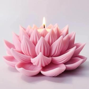Imagem de Moldes de vela de flor de flor – Molde de silicone para fazer velas, moldes de sola 3D DIY para cera de soja, cera de abelha, vela perfumada, presentes femininos de dia dos namorados (nenúfar)
