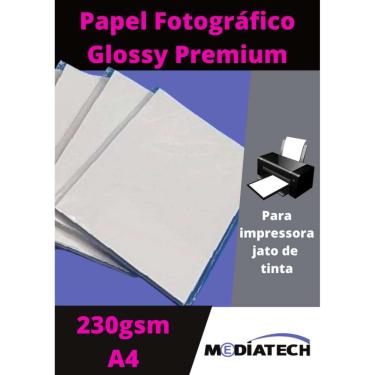 Imagem de Papel fotográfico glossy A4 230gsm 20fls
