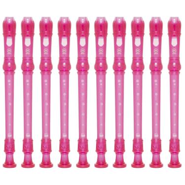 Imagem de Kit 20 Flautas Doce Soprano Germânica YRS-20G Rosa Yamaha